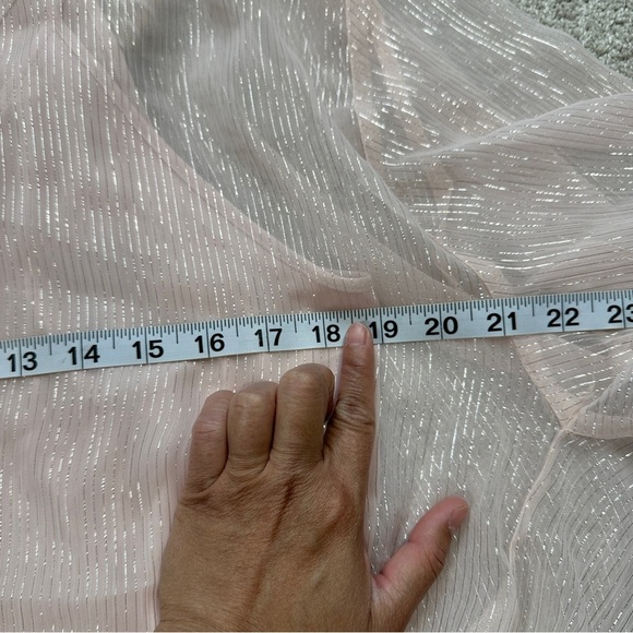 NWT Express Women’s Light Pink Metallic Chiffon Overlay Bodysuit Longsleeve XL - Picture 13 of 13